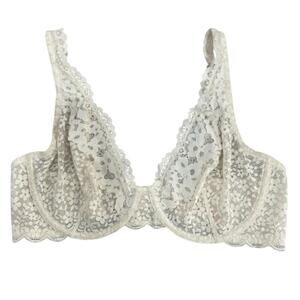 Victorias Secret Womens Ivory Lace Unlined Demi Bra Size 34CC